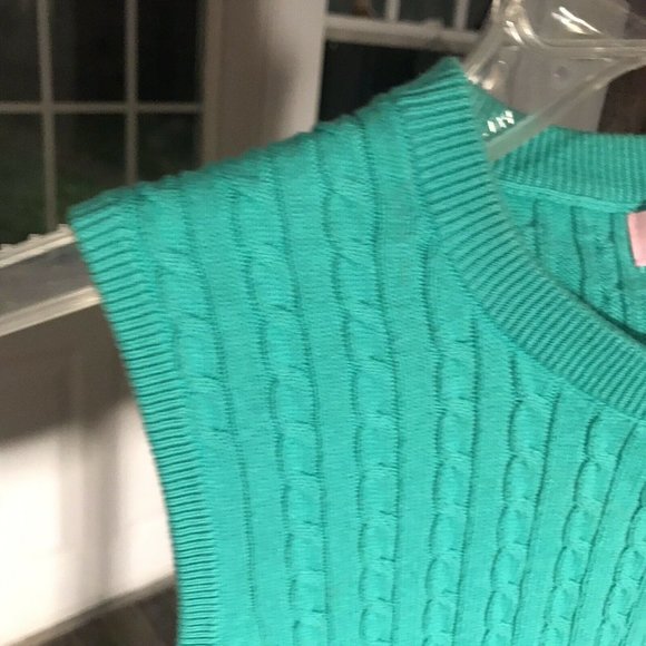 Lilly Pulitzer XS Green Cable Knit Sweater - Picture 7 of 8